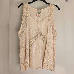 Johnny Was Pink Flowy Tank Top size XL